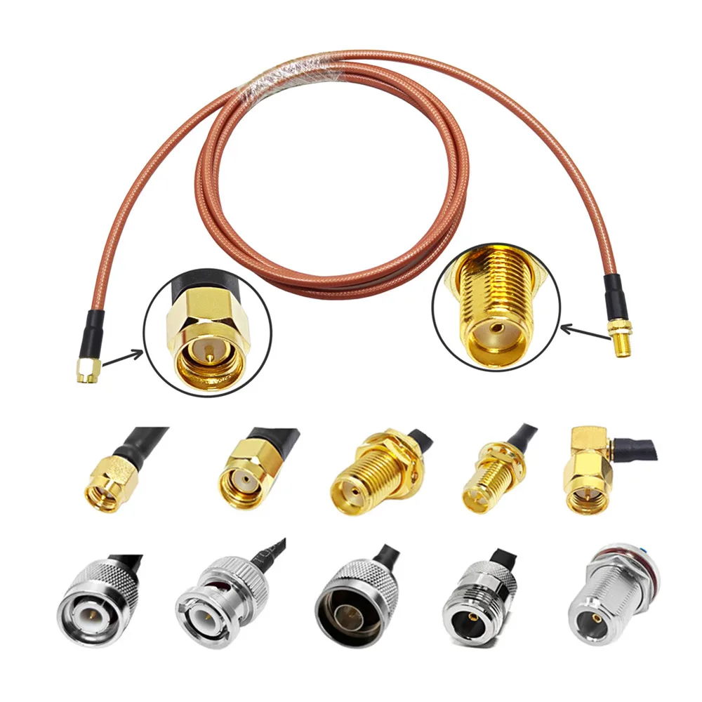 Factory Supply Coaxial Cable Extension 1.5m Custom Length SMA Male to SMA Female Through Wall RG400 RF Coaxial Cable Assembly