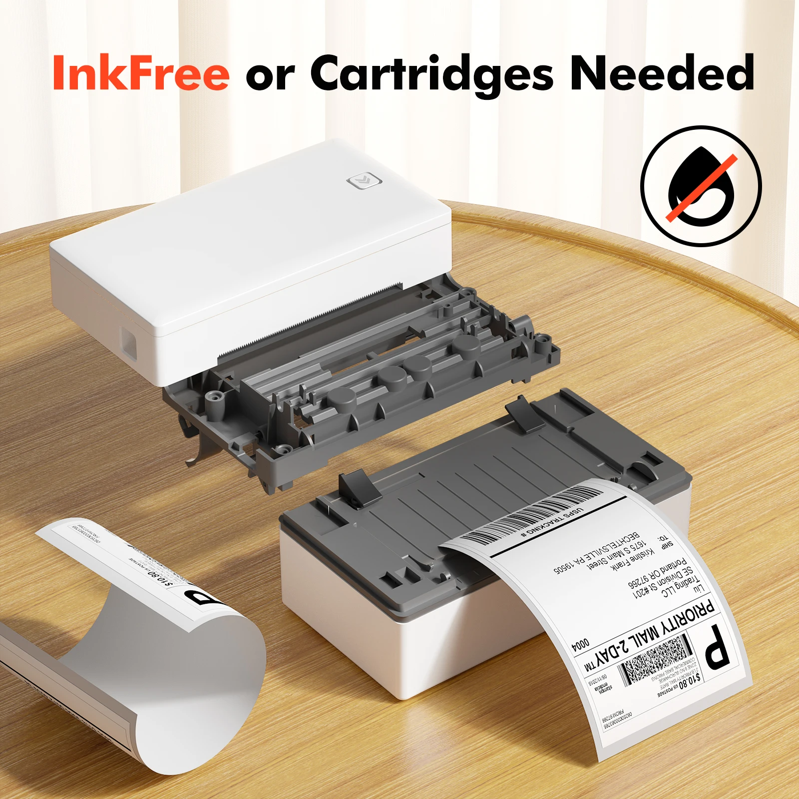 Luck Jingle  110mm Sticker Waybill Printer for Express Logistics 200dpi GD985 USB BT Shipping Barcod Printer8