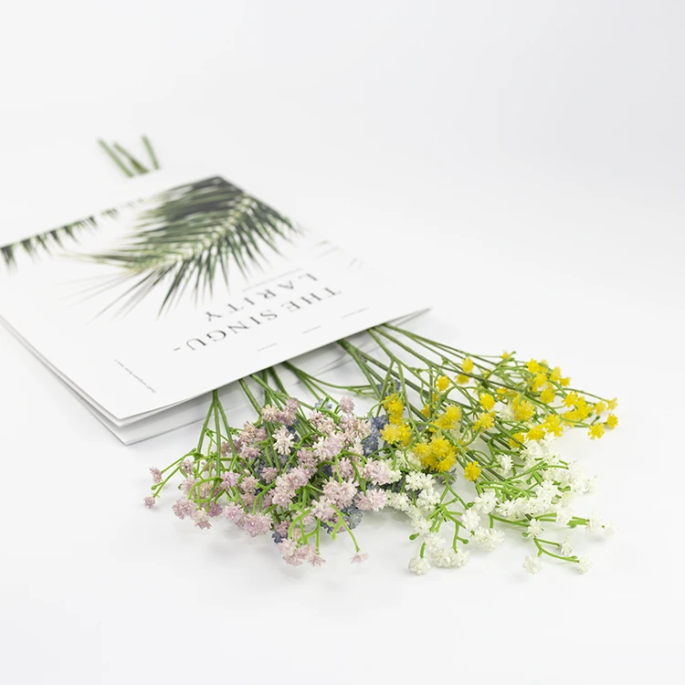 Украшение для свадебной вечеринки настоящий белый пластиковый сушеный искусственный цветок дыхания