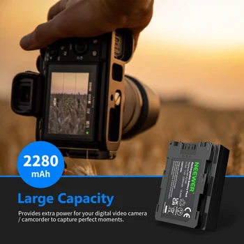 Neewer Battery Pack Replacement for  NP-FZ100 A9 A7III A7RIII Cameras and VG-C3EM Grip, 2280mAh Rechargeable Li-ion Battery detail image