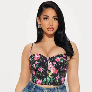 Lism Custom Hot Spring Clothing Smocked V-Neck Cropped Clothes Women's Tank Top