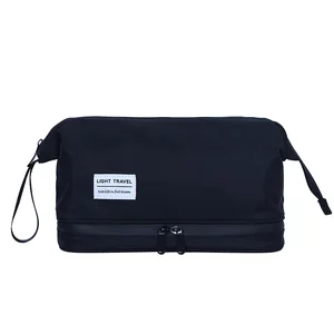 Portable All-in-One Electronic Accessories Case Custom Logo Double Layers  Travel Cable Organizer Pouch Simple Zipper