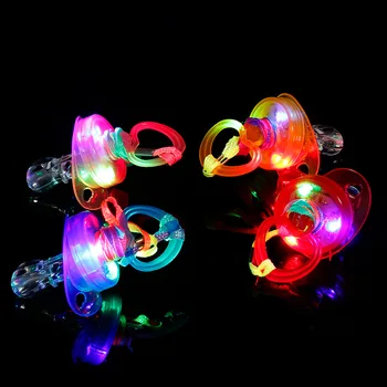 Led Flashing Whistle Nipple Shape Light Up Whistle Necklace Party Toys Kids Toy For Sports Lanyard Camping Concerts Bars