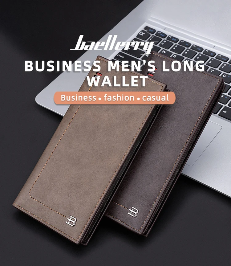 fashionable manufacturers premium designer slim luxury card money holder purse long leather men wallet for mens