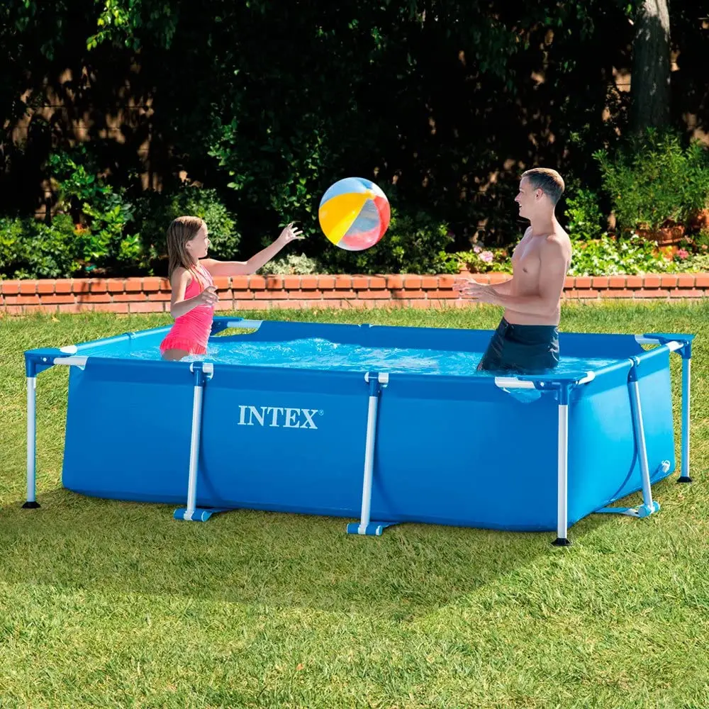 
HI Durable Family rectangular PVC above ground pool 220*150*60cm intex 28270 frame pool for kids 