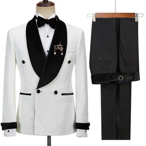 C-D-G Latest Coat Design Men Suits Tailor-Made Tuxedo 4 Pieces Blazer Velvet Lapel Wedding Party Groom Costume Homme
