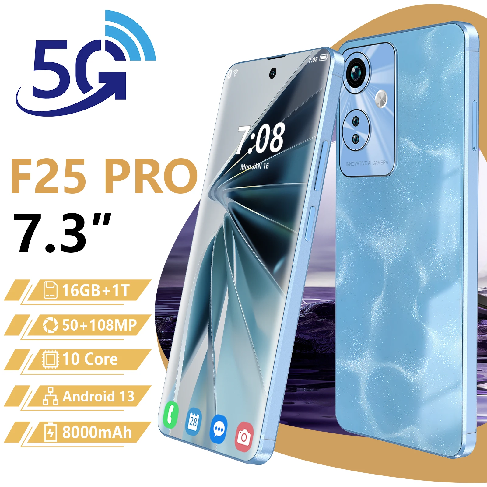 Hot Sale Smartphone 7.3inch Infinix Phones 512GB 4G 5G Mobile Phone with Dual Sim Cards