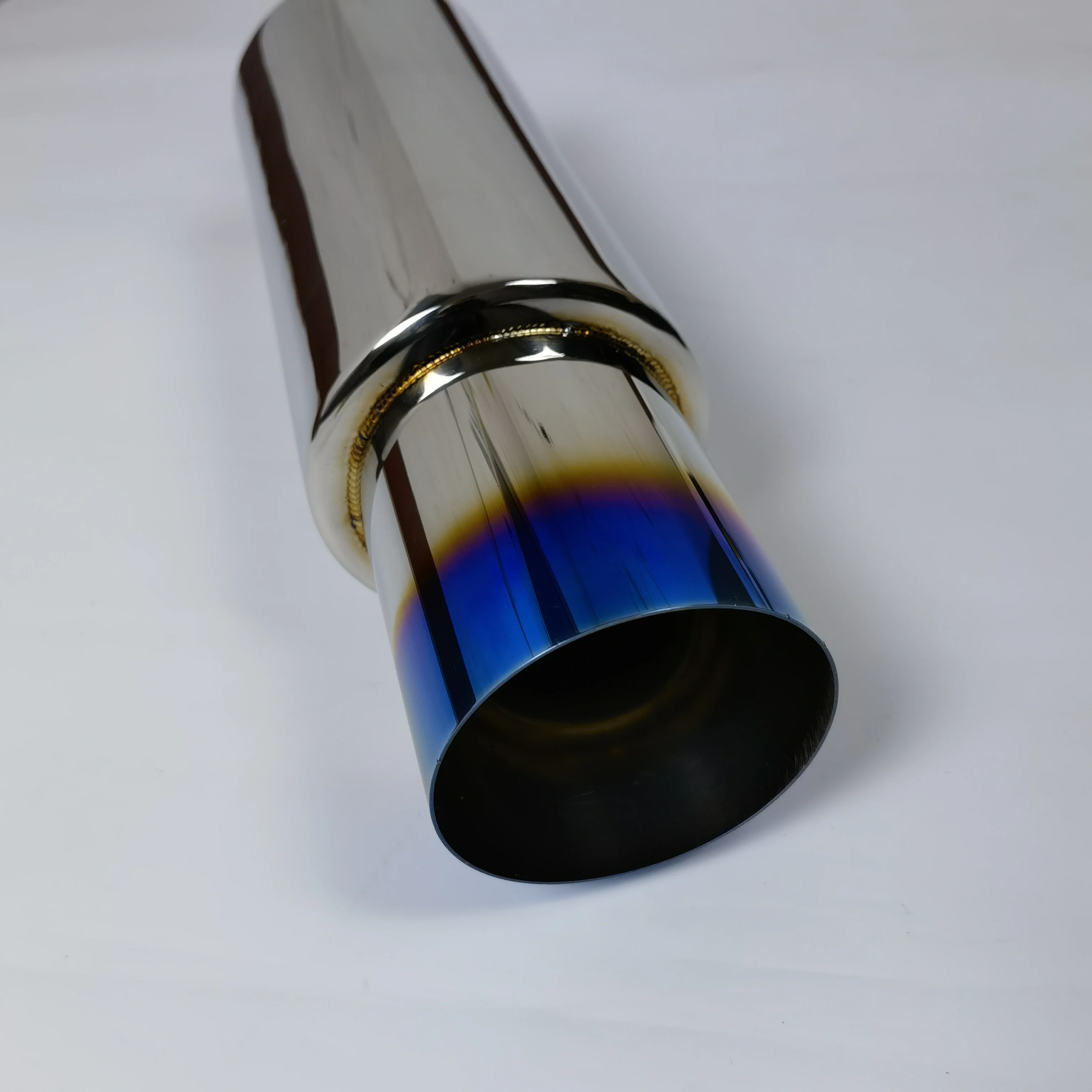 4.5 Inches Racing Modification Stainless Steel Blue Exhaust Pipe Sounds Silencer Vortex Tornado Exhaust