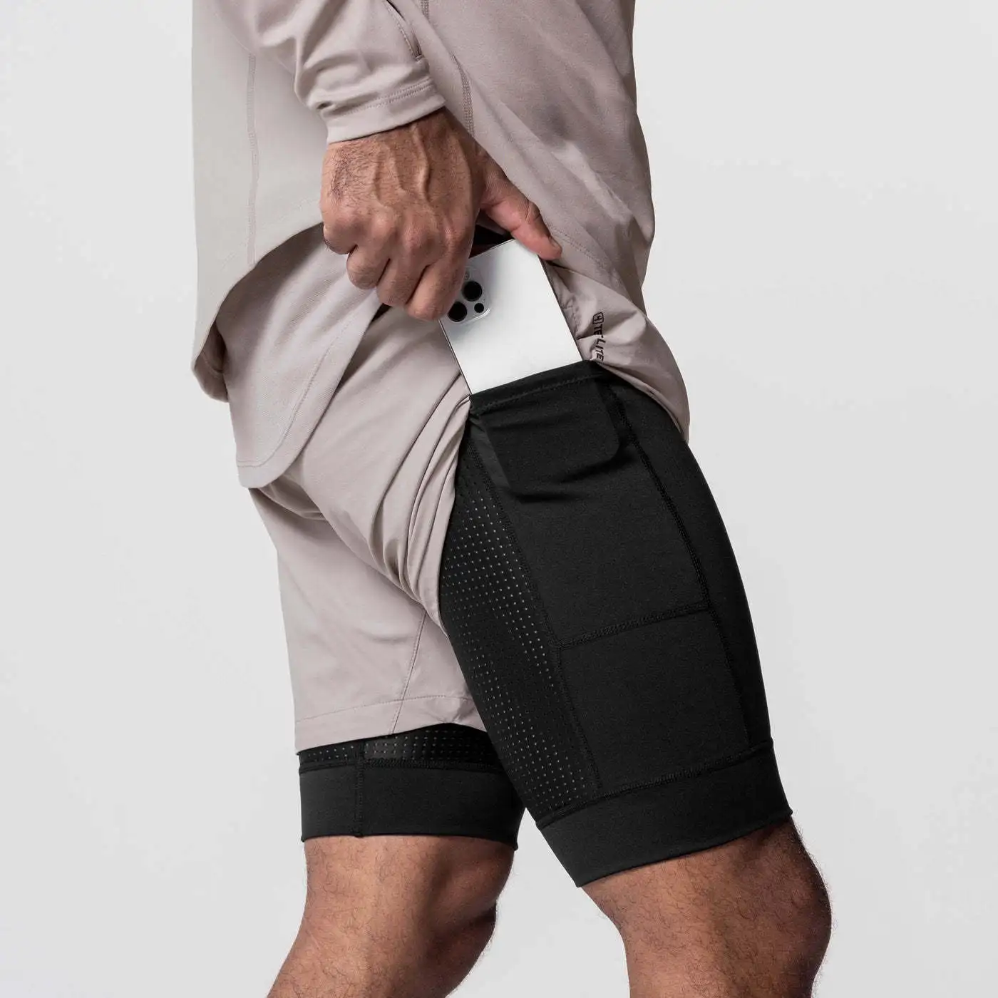 2-in-1-Lauf-Workout-Shorts für Herren in Übergröße, Fitnessstudio-Laufsport-Shorts mit Handtuchschlaufe, Fiess-Shorts mit Handytasche574_voghion.com