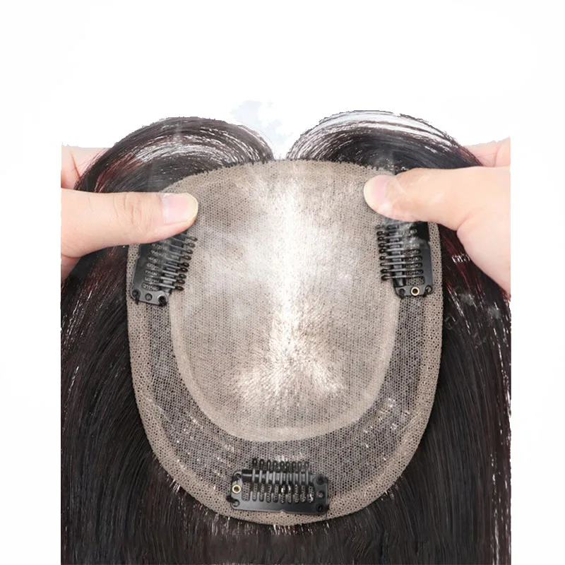 Hd Lace Closure Frontal Toupee Silk Base Straight Toupee Hair Toppers ...