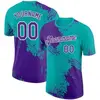 Morado y Verde Aguamarina