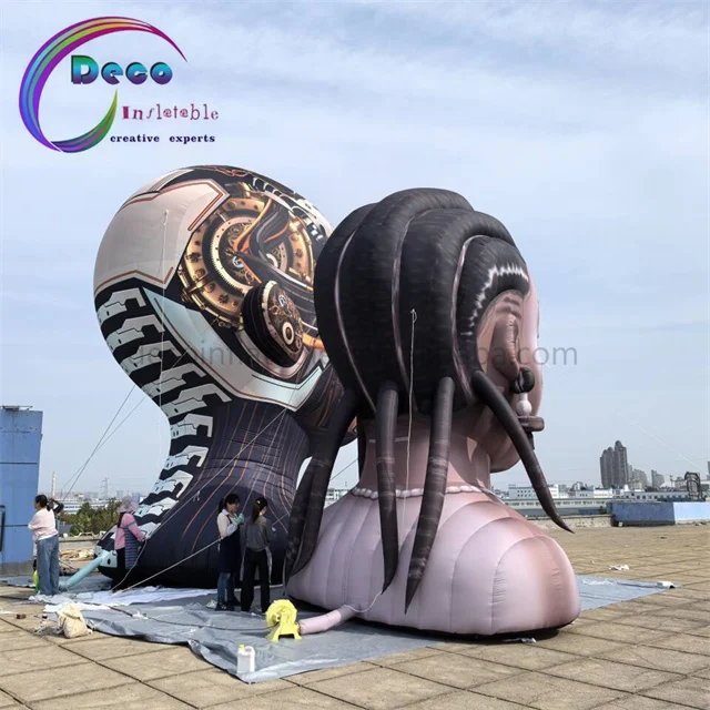 Giant Inflatable Customized Design Large AI Head Inflatable for Event Decoration