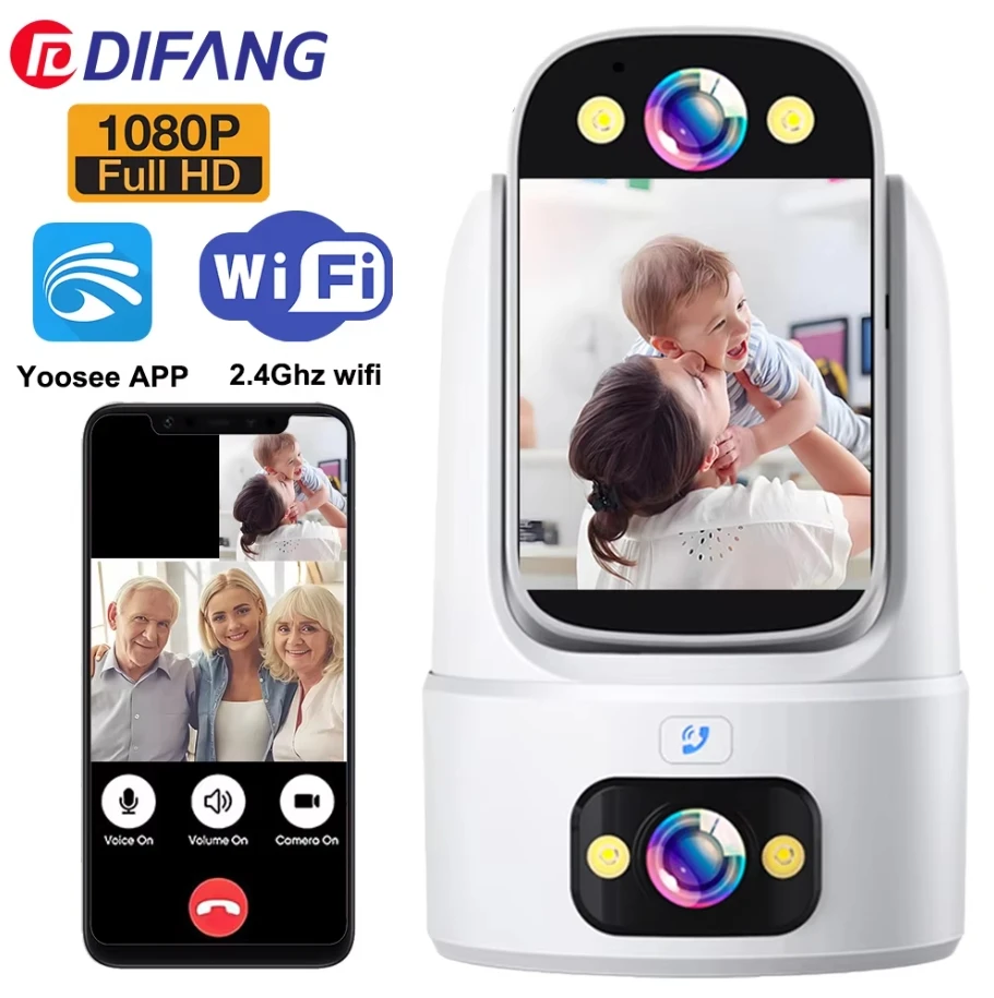 DIFANG 4MP WiFi Baby Monitor Camera with Inch Screen Two Way Video Call  Baby Crying Monitoring Elder Pet Baby Monitor Yoosee