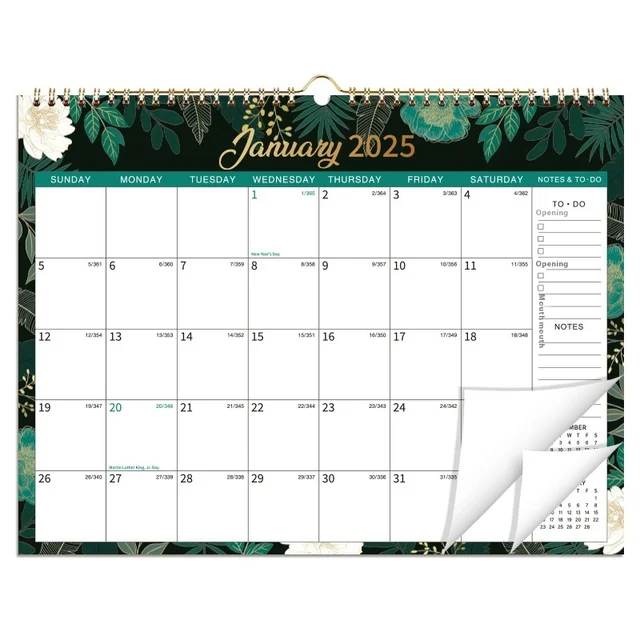 2025 Office Calendar with Custom Illustration Spiral Wall Decoration for Home Cross-Border Paper Cover