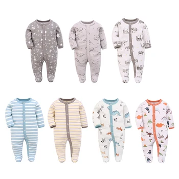 Kids Jumpsuits 100% Cotton Jersey Newborn Pajamas for Four Season Cotton Toddler Pajamas for Boys Girls in Stock Baby Clothes