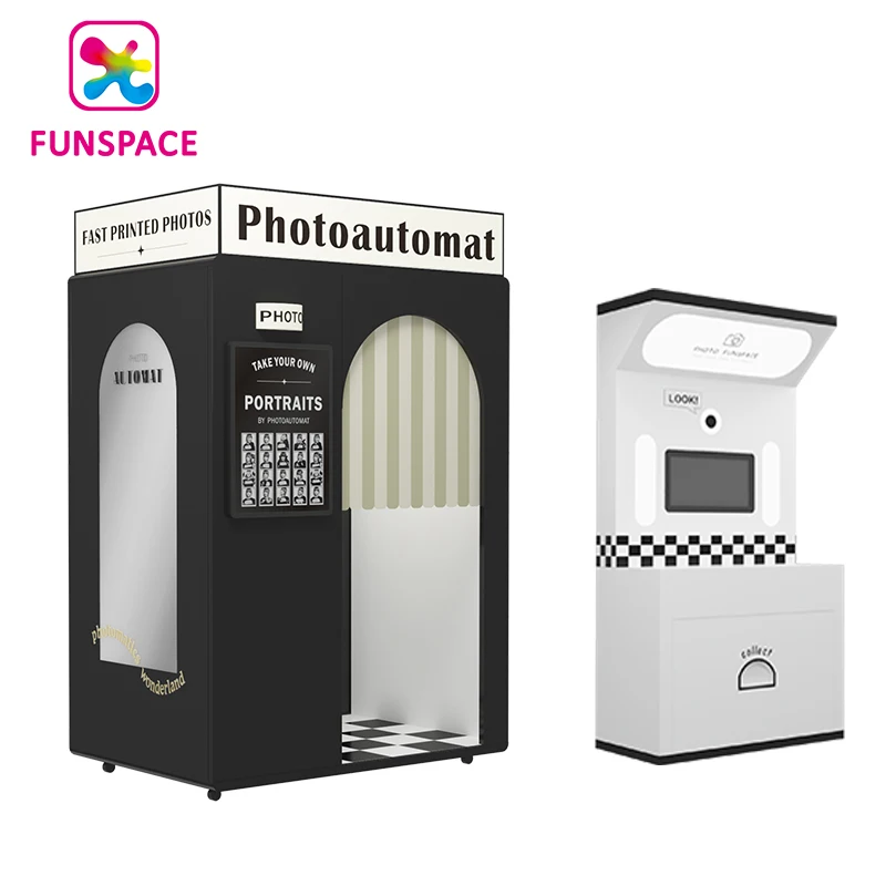 Funspace Coin Operated Mirror Photo Booth Machine Instant Print Photo Booth Vending Machine With Printer Kiosk