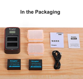 KingMa 1140mah NP-W126 Replacement Lithium-ion Digital Battery Charger Set for Fujifilm X-t1 X-e1 Xh1xt30 Xt20 product image