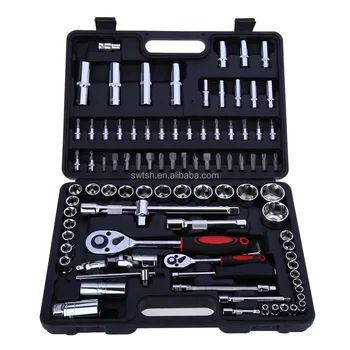 ready ship 94piece tool Set  1/2" 1/4" Professional Hand Tool Set Socket Wrench Set for Auto Repair