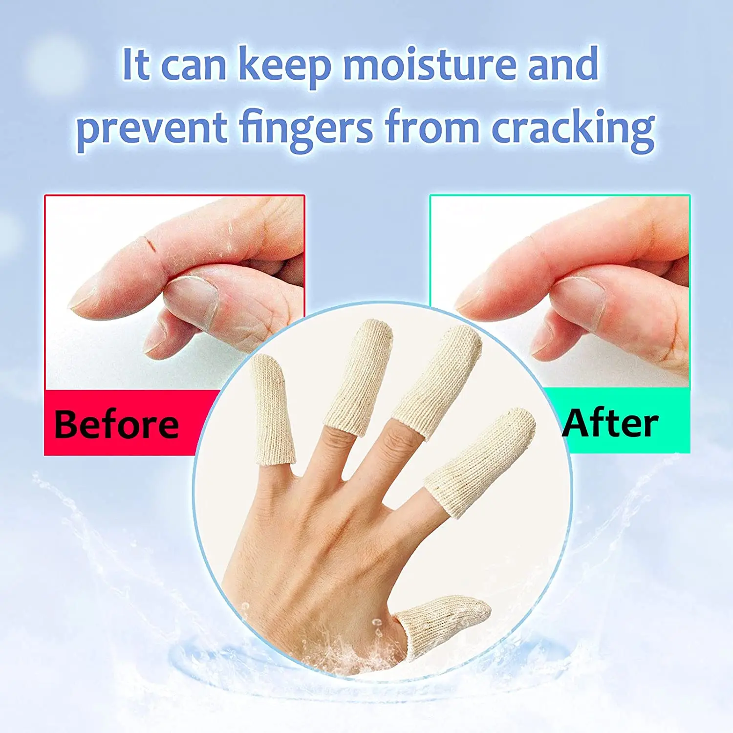 Hand Eczema Skin Cracking Calluses Wicks Moisture Jewelry Clean Smudges Cotton Protect Fingertips Finger Cots