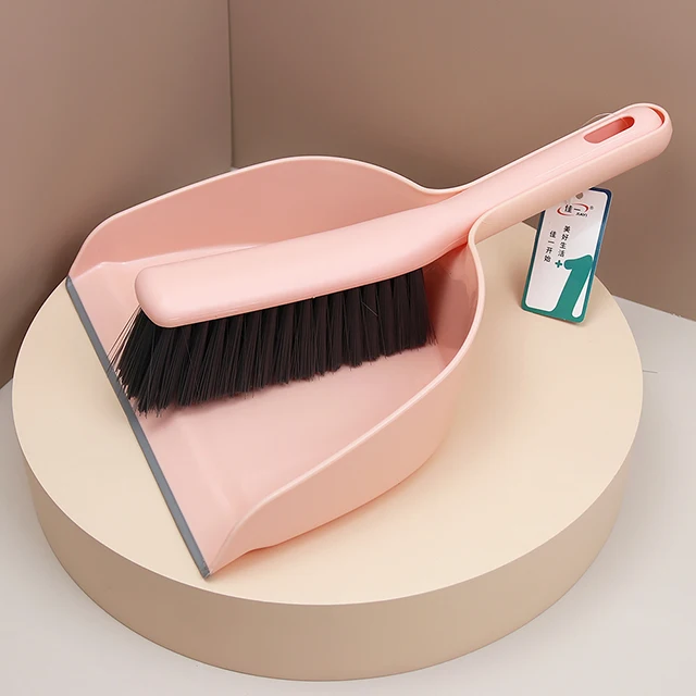 Mini Hand Dustpan and Broom Set Table Sweeper Home Cleaning Small Brush with Non Strip Design Silicone Dustpan