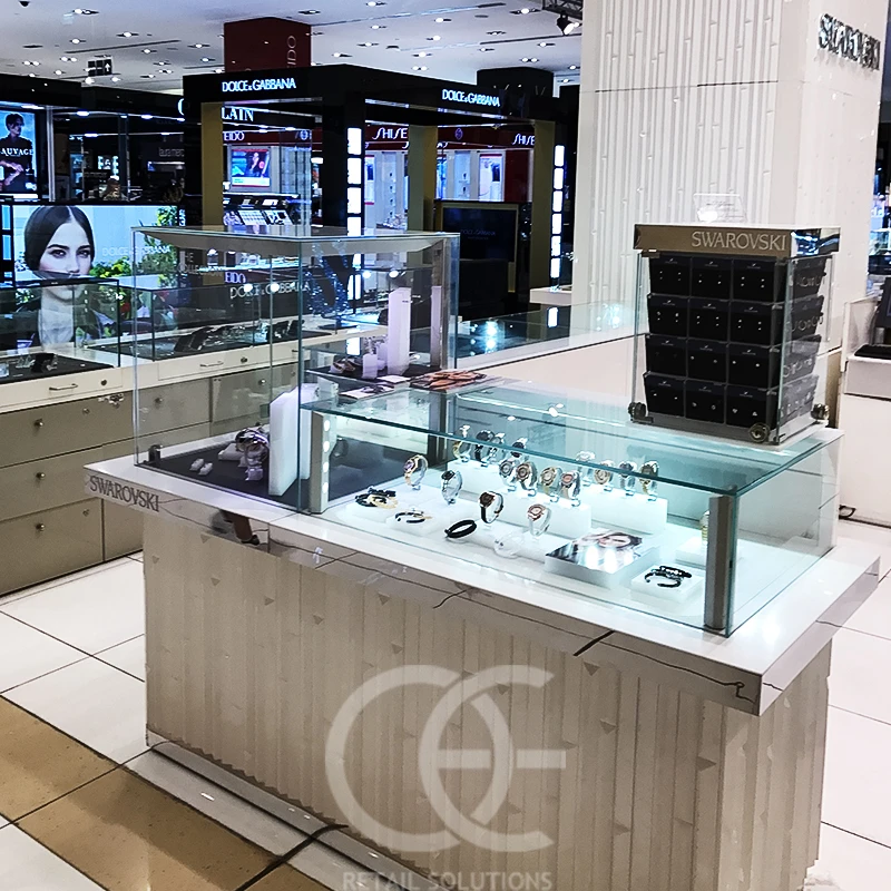 3D Design Shop Layout Customized Modern Gold Shop Interior Design Jewellery Display Wood