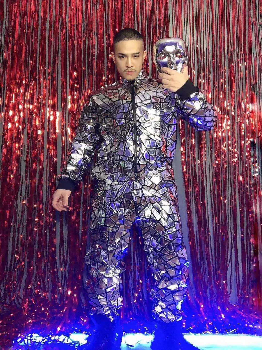 Nightclub Sequin Jacket Men, Velvet Performance Costume