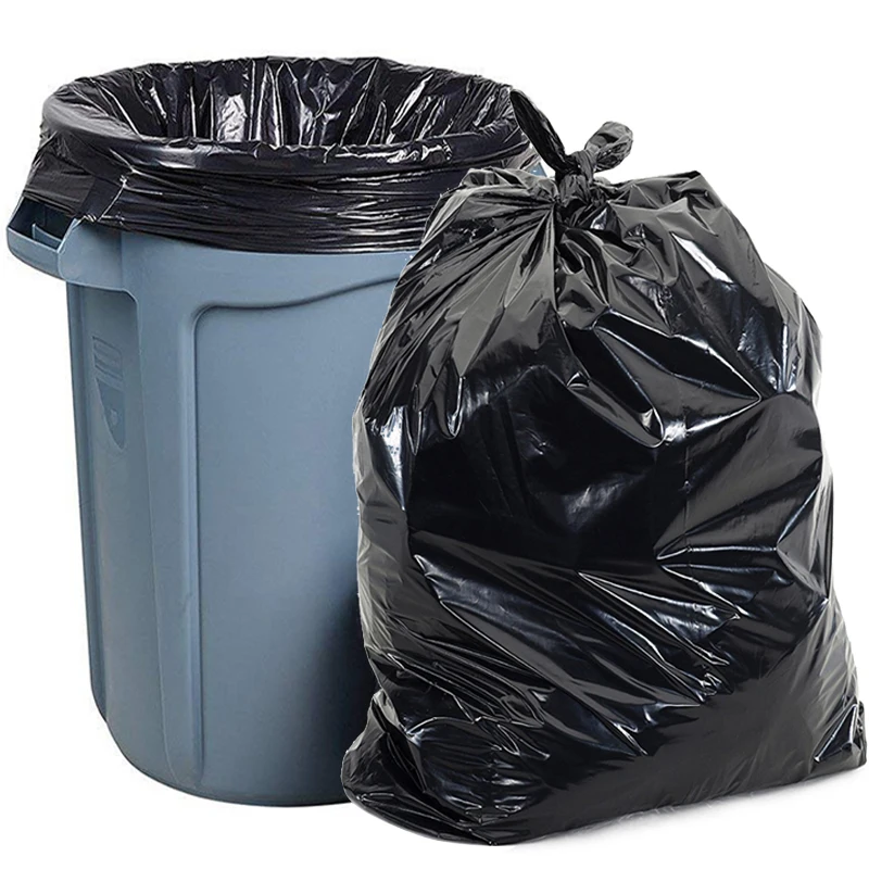 Heavy Duty Pe Black 3 Mil Biodegradable Garbage Bag 35 Litre Biodragadable Plastic Bin Liners Construction Garbage Bag