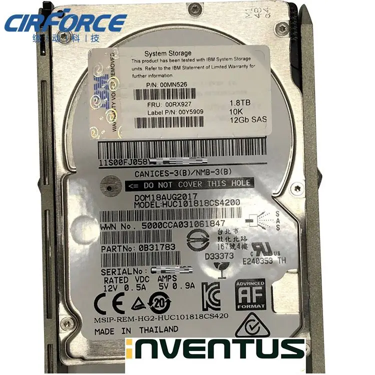 00Y2431 00AR118 900G 10 K SAS 2 5 inch 6G V3500/3700 внутренний HDD2.5 диск