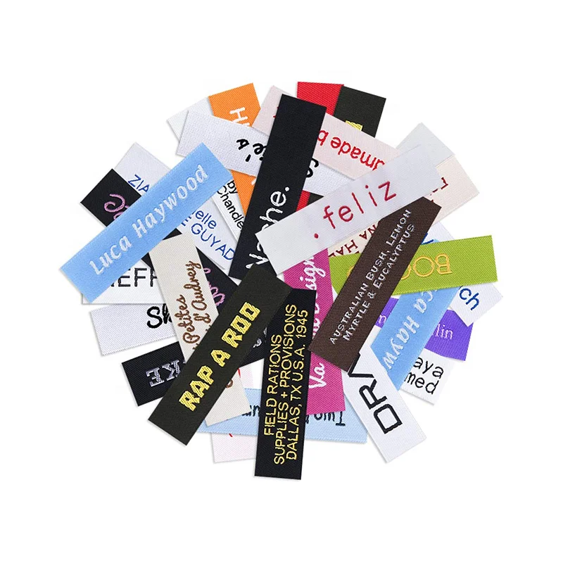 Wholesale Woven Brand Name Clothes Labels Fabric Label For Clothing