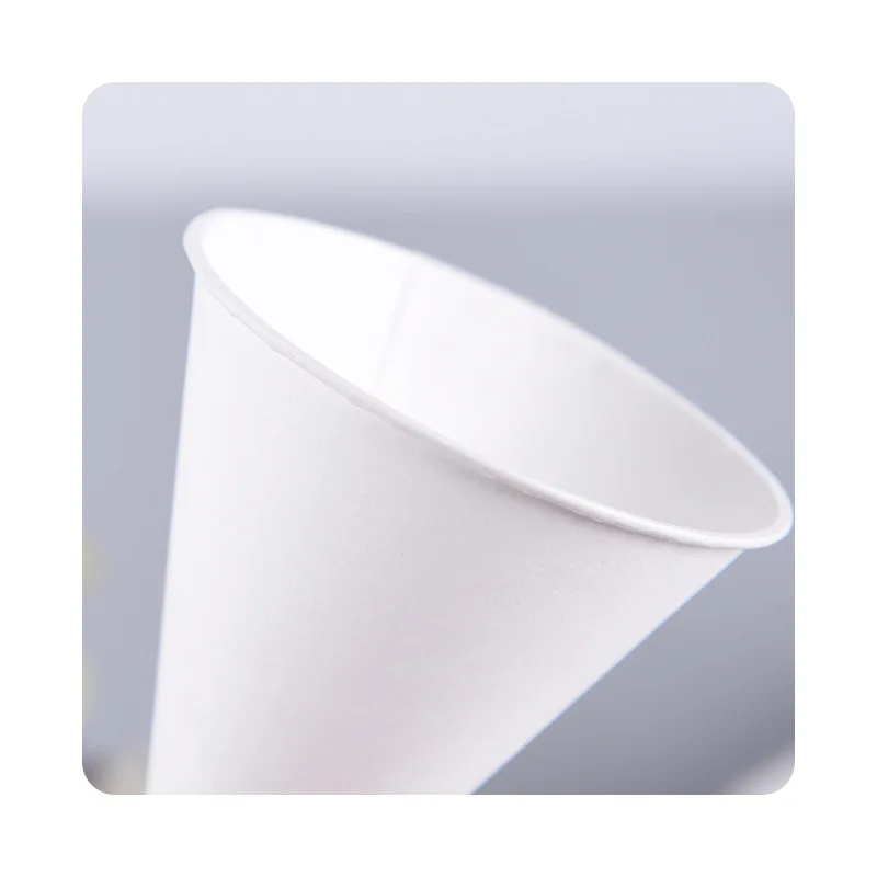 Airport 6 oz 130ml Tapered Paper Cup Disposable Cone bottom for Direct Drinking Conical Paper Cup manufacture