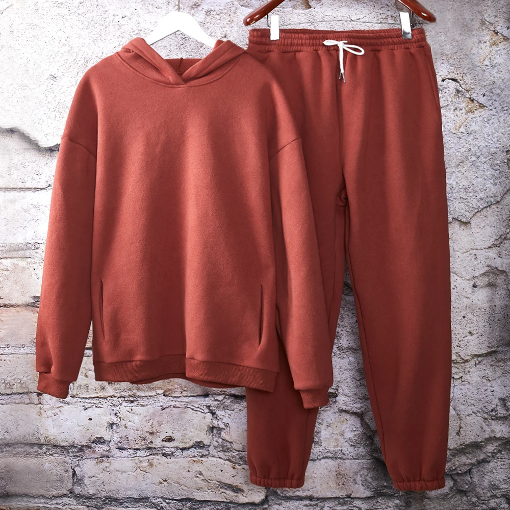 Custom Velour Tracksuit For Men Fleece Oversized Hoodie Cotton Hood