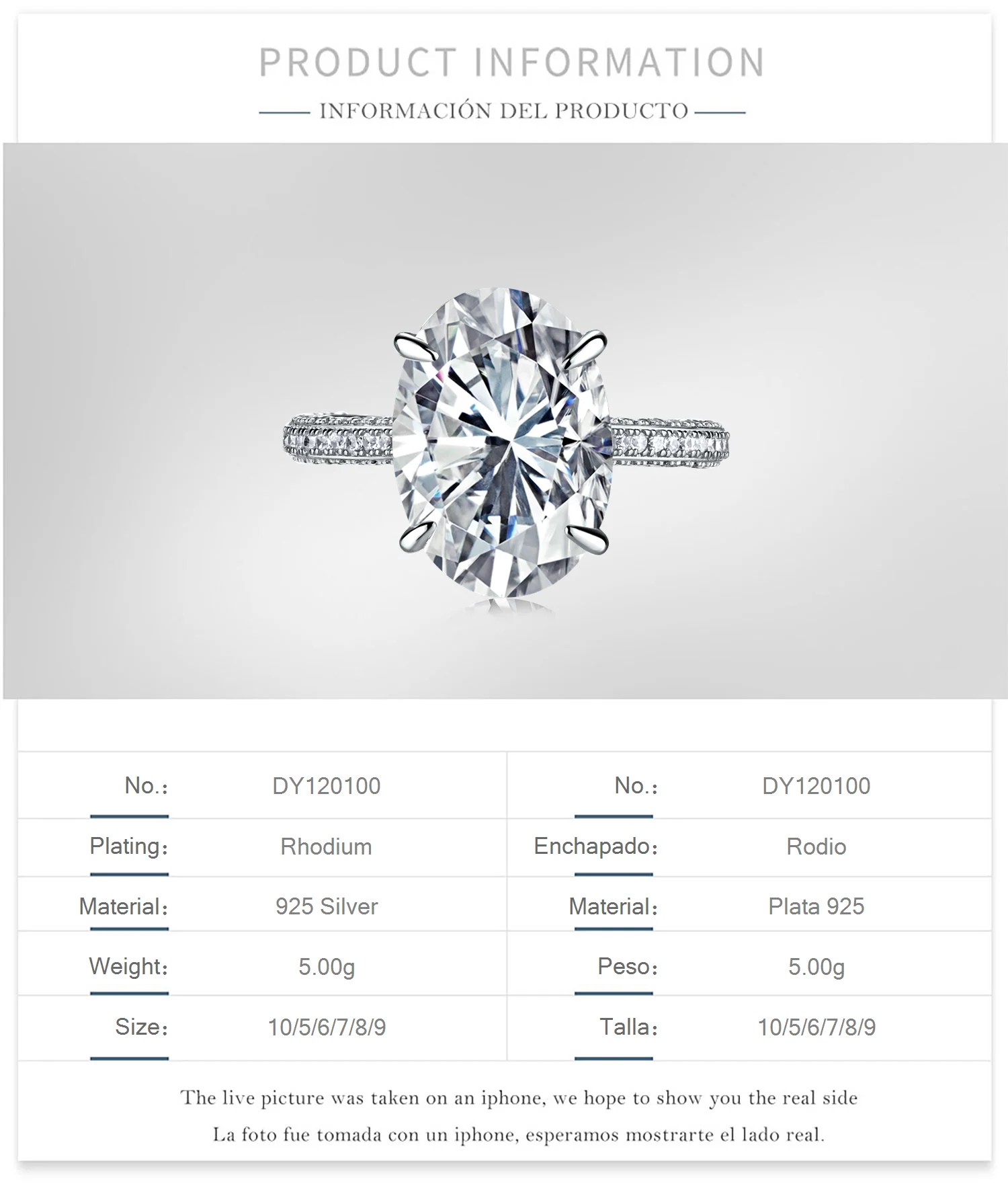KAKODIY Luxury Sterling Silver Engagement Ring Oval Cut Cubic Zirconia Zircon Wedding Promise Ring detail 2
