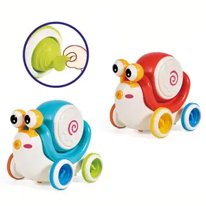 ITTL New Rolling Snail Hand Drum Cartoon Vehicle Snail Carts with Sound Pure Music Baby Early Learning Educational Toys for Kids