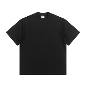 Trendy 300g Oversized Drop-Shoulder Loose Round-Neck Double-Layer Pure Cotton Men's T-Shirt
