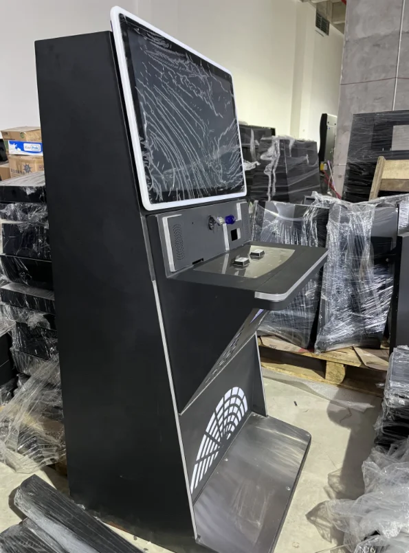 Newest $1-$100 Bill Validator Coin POG 27 Inches Touch Screen Curve Standup Cabinet Skill Game Machine With Dual Bash Buttons
