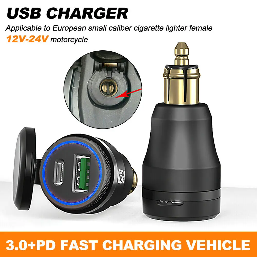 Waterproof Car Charger Pd And Qc30 Usb 2 Port Power Adapter With Built In Voltmeter Display 5156