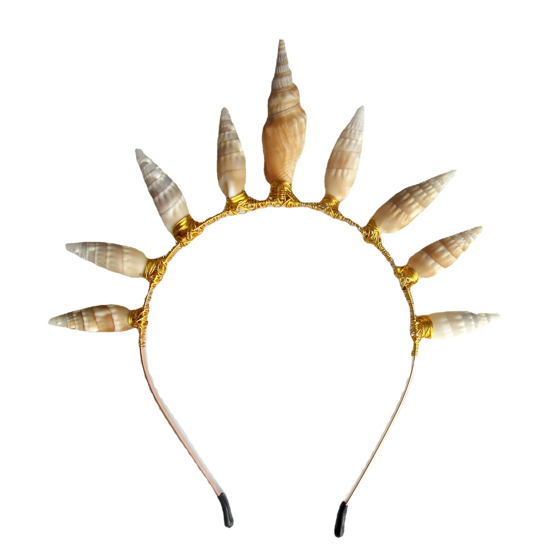 Оптовая продажа 2023, обруч для волос ручной работы с натуральными раковинами, аксессуар для волос для женщин и мужчин, украшение для вечеринки и Косплея