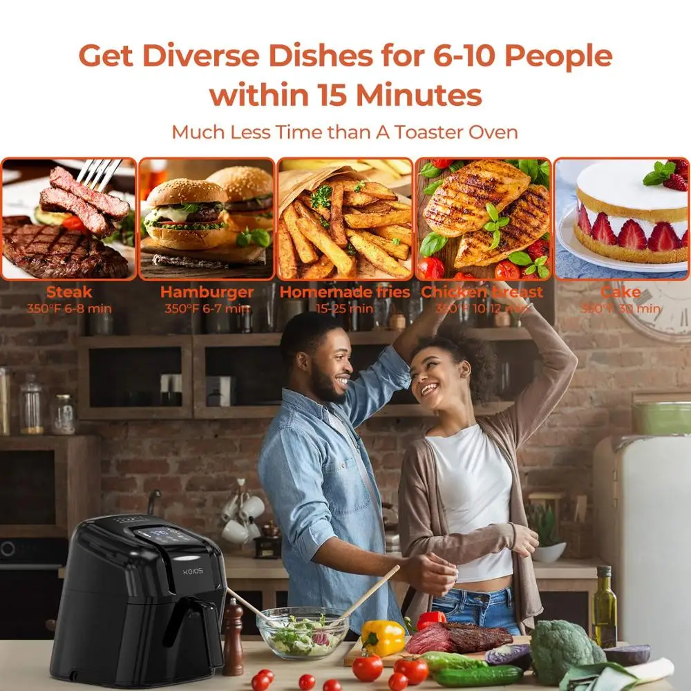 KOIOS 6.8 Quart Large Air Fryer , air fryer oven without oil for party