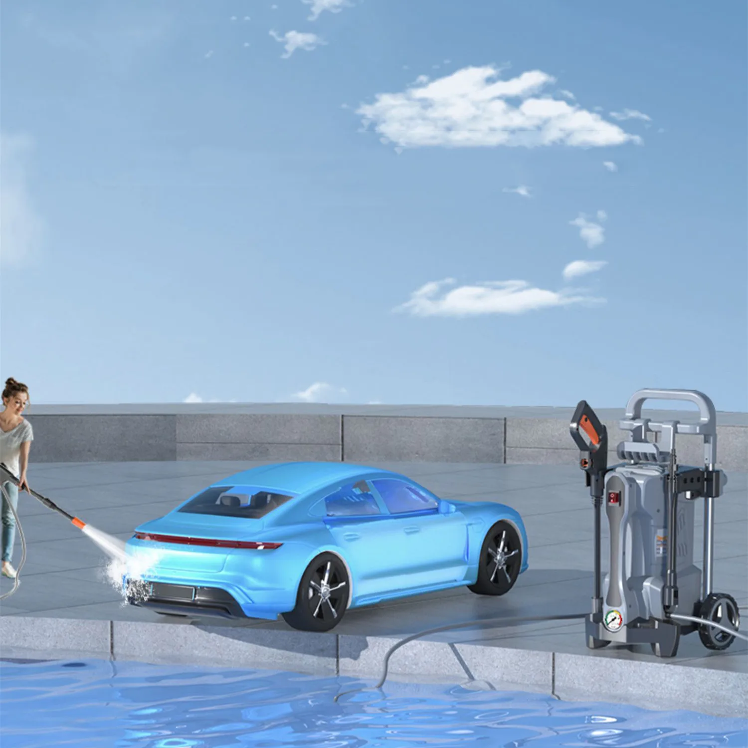 Portable High Power Car Washing Machine Mobile Car Washer Water Gun