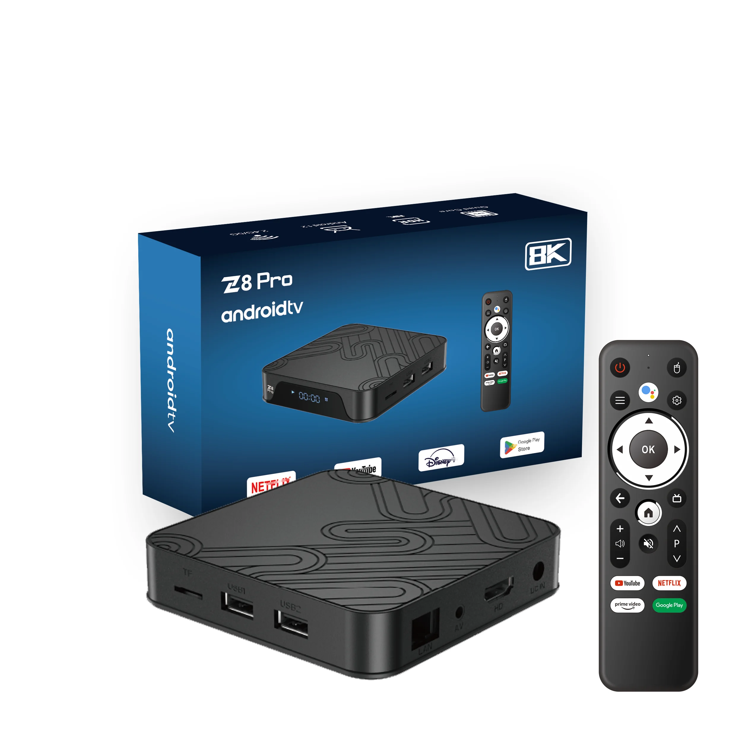 Z8 Pro Android TV Box - Android 12, 4K, and Voice Remote