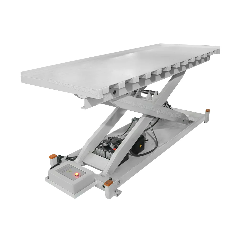 Smooth Lifting Foot Pedal Control Stationary Hydraulic Lift Table  for Wood Panel Feeder Systems