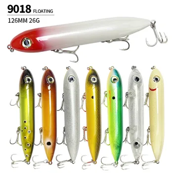 Surface Pencil Lure Stainless Steel 126mm/26g Long-Casting Saltwater Fishing Bait for Snakehead Floating Bionic Artificial Hooks – Pencil – view 5