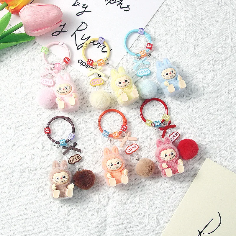 AL新しい群れ座っているラブブ人形DIYかわいいラブブペンダント