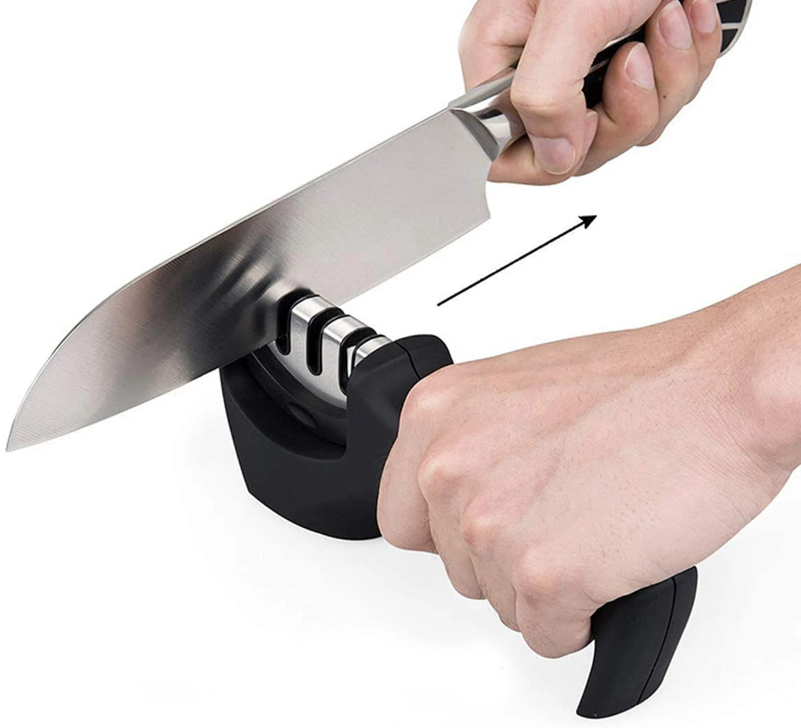 Ceasen 2022 профессиональная нержавеющая сталь 3-секционный Ручной Кухонный точилка для ножей ручные аксессуары домашнего использования