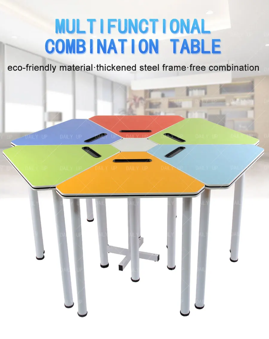 Group Reading Table and Chair With Colorful Desktop For Library Activity Studying Group Modular Reading Chair Adjustable