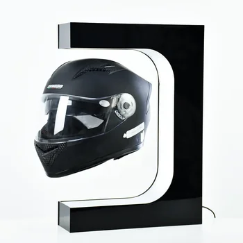 Acrylic Magnetic Levitating helmet display rotating Floating helmet display racks Stand  with Led Light