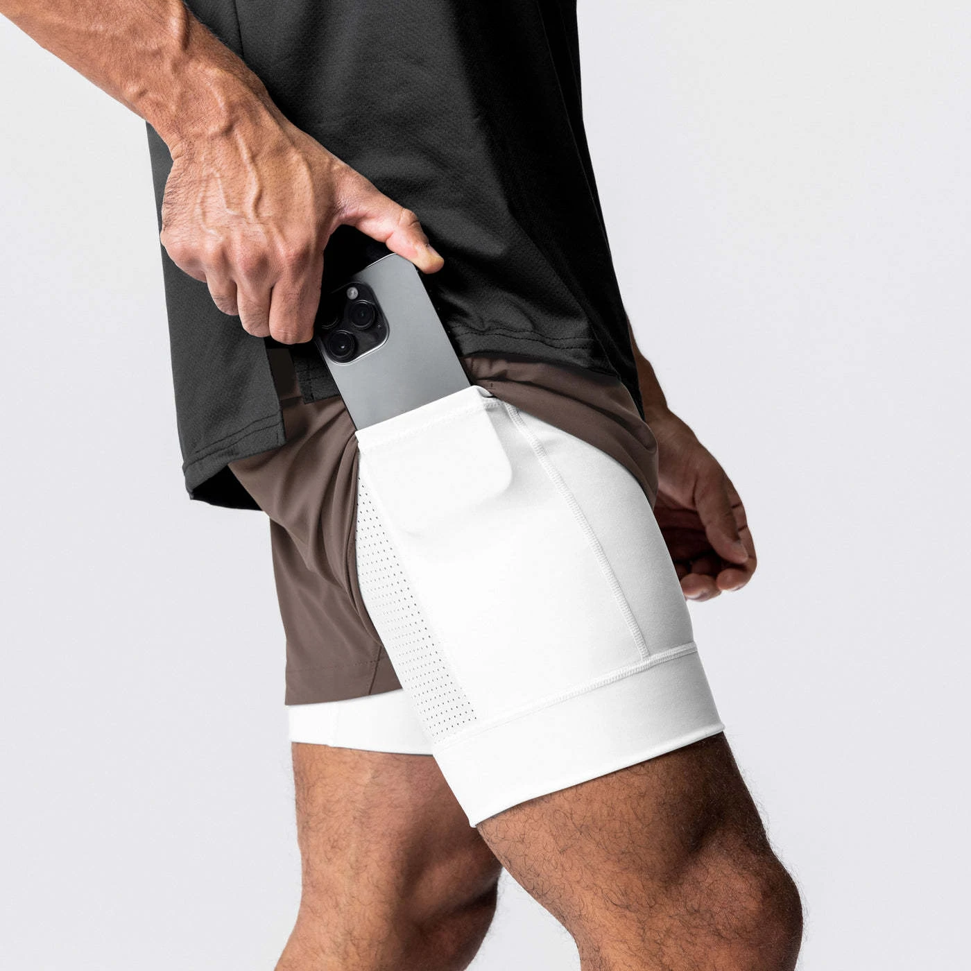 AOLA Custom  2 in 1 Summer Breathable Lining Sports Workout Gym Men's Running Basketball Shorts414_voghion.com
