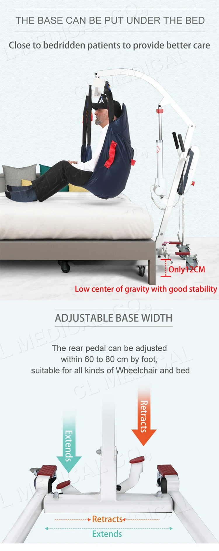 Medical Electric Standing Patient Lift Hydraulic Patient Lift Mobile