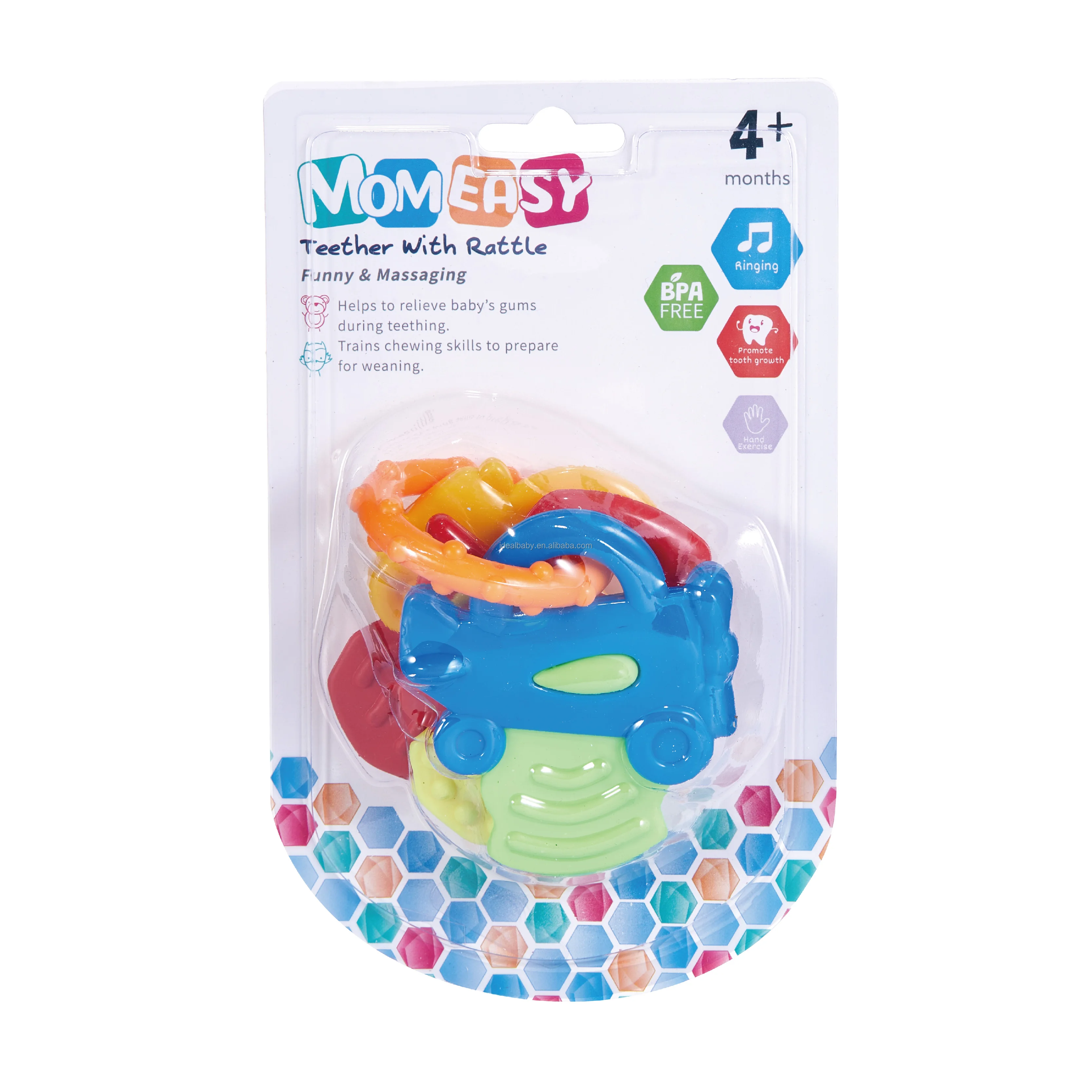 Baby Teether With Rattle Baby Teething Toy Baby Rattle Teether - Main Image