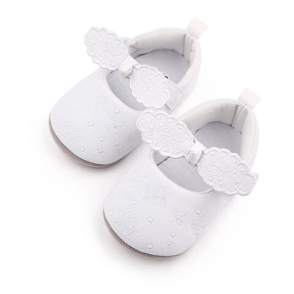 New Arrival Baby Girl Princess Shoes Beautiful Embroidery Bow-knot Soft Sole Baby Toddler Shoes factory